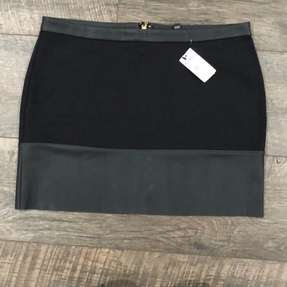 EXPRESS NWT Mini Skirt + Faux Leather Detail